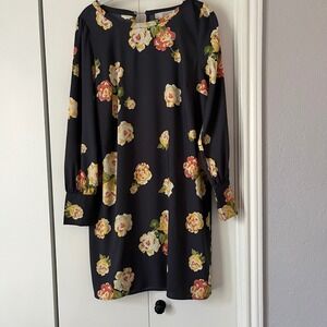 LOFT‎ Floral Print Dress Long Sleeve Casual Career Party Dress Size M